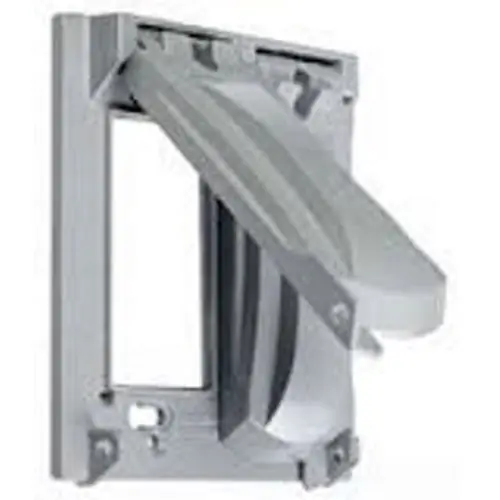 Mulberry Metal Products 30461 Self-Closing Weatherproof Electric Box Cover, Single Receptacle/Toggle Switch Cover, Solid Aluminum