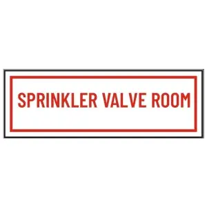Fire Protection 02-112 6 x 2 Sprinkler Valve Room Id Sign