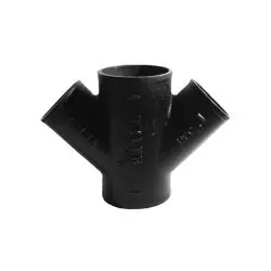 Tyler Pipe 008620 Double Wye, Fitting/Connector: Wye, 8 in Nominal, No-Hub End Style, Cast Iron
