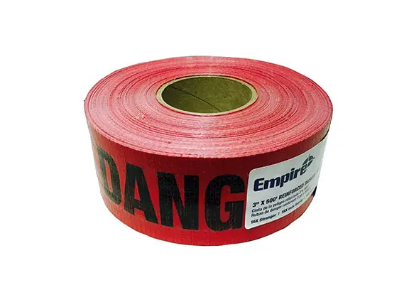 Empire 76-0604 Reinforced Red Barricade Tape - Danger/Peligro 500 ft