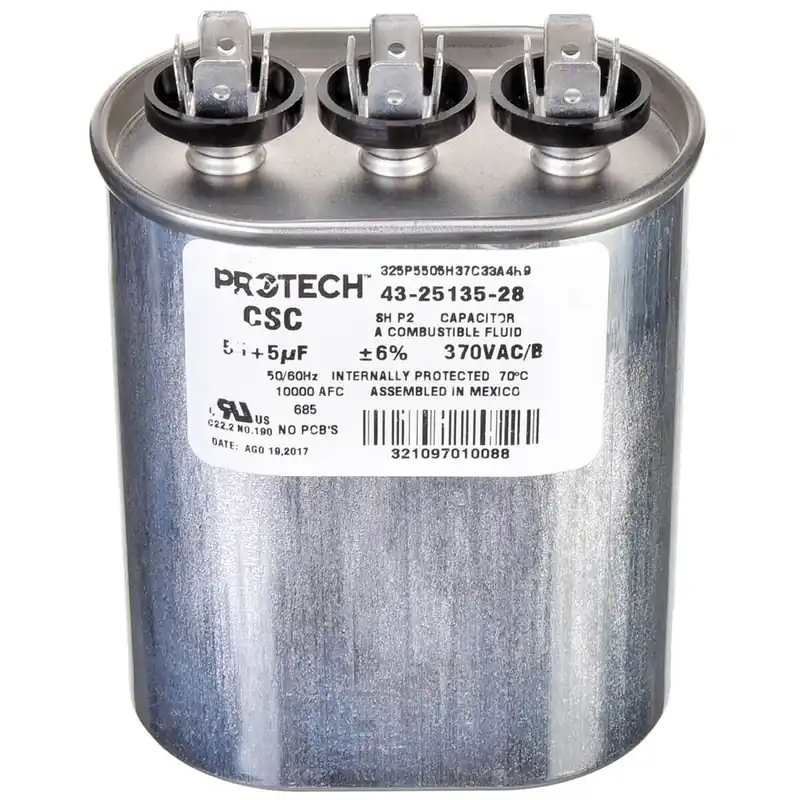 Rheem 43-25135-28 Capacitor - 55/5/370 Dual Oval
