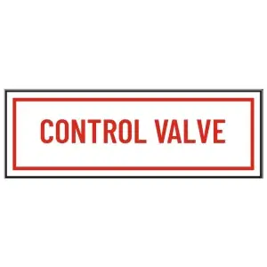 Fire Protection 02-034 6 x 2 Control Valve Id Sign