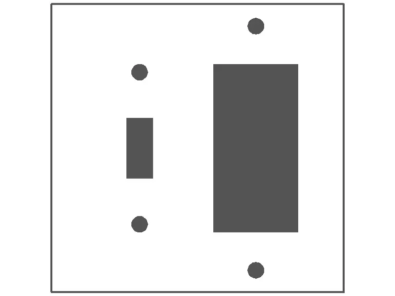 Mulberry Metal Products 97432 Combination Wall Plate 2 Gangs 3 Ports 4.562 in W x 4.5 in H Size