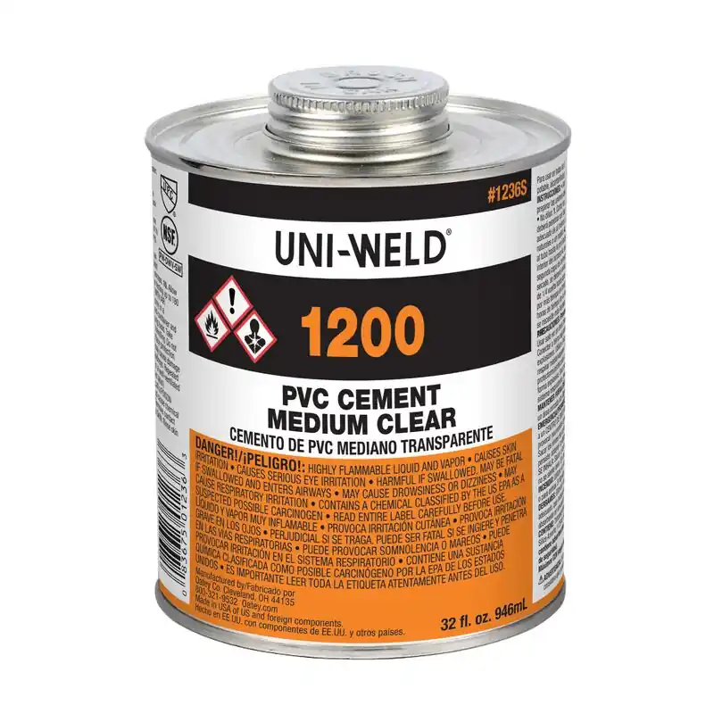 OATEY 1236S Uni-Weld Medium Low VOC PVC Solvent Cement 32 oz