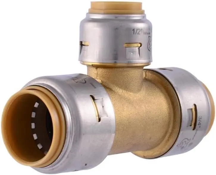 Reliance Worldwide Corporation UR412 SharkBite Max 3/4 Inch x 3/4 Inch x 1/2 Inch Reducing Tee