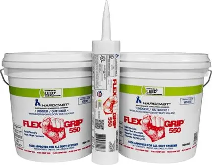 HARDCAST FG550 Flex-Grip 550 Mastic Duct Sealant - Synthetic Latex, 1 gal / 11 fl oz