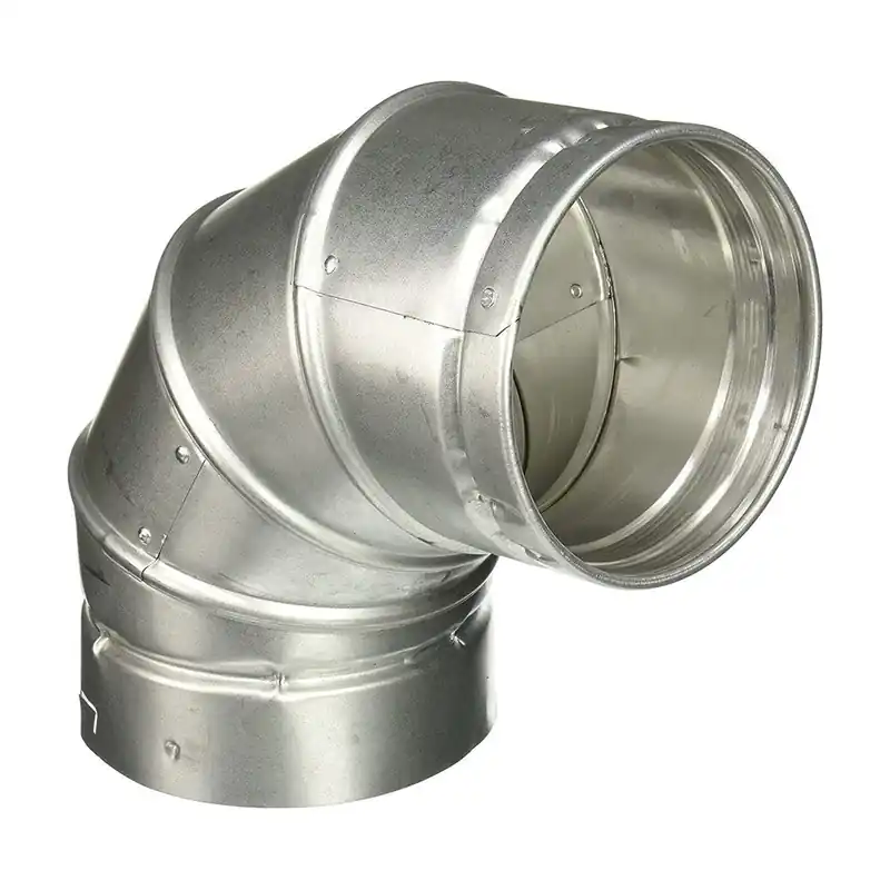 Selkirk 6RV90 RV Series 6 x 6 Gas Vent Elbow - Snap Lock, Galvanized Steel / Aluminum, Category I