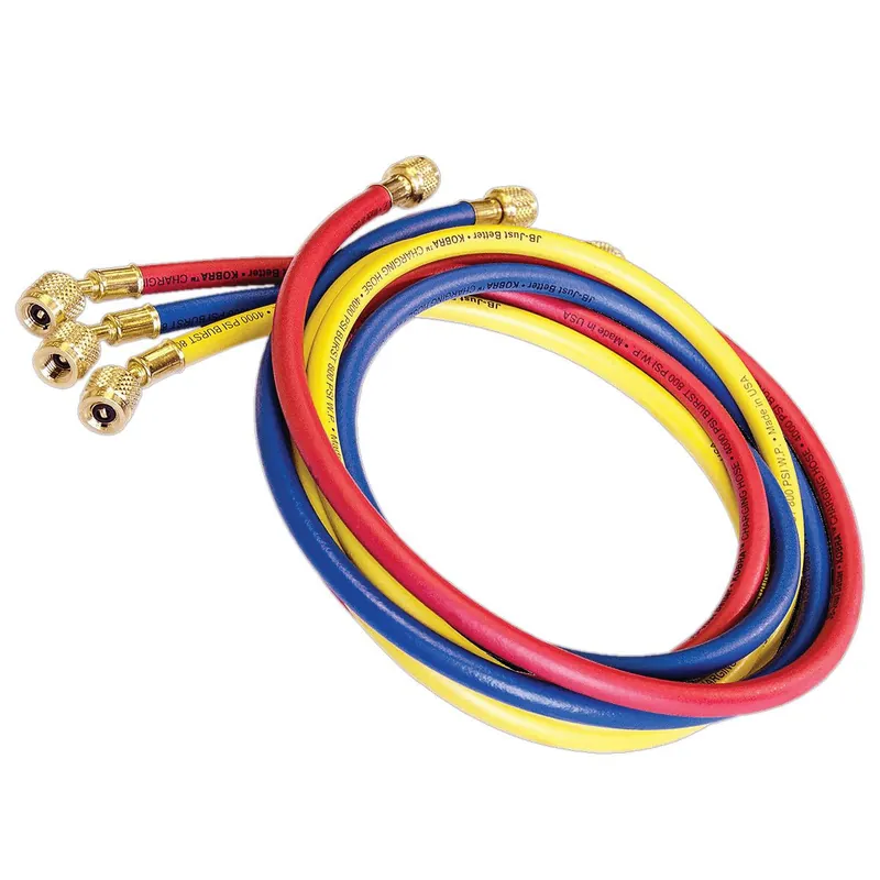 JB Industries CCLE-A2L-60 Gasket Seal Refrigerant Hose Set with A2L Fitting on Yellow Hose, 60 in L