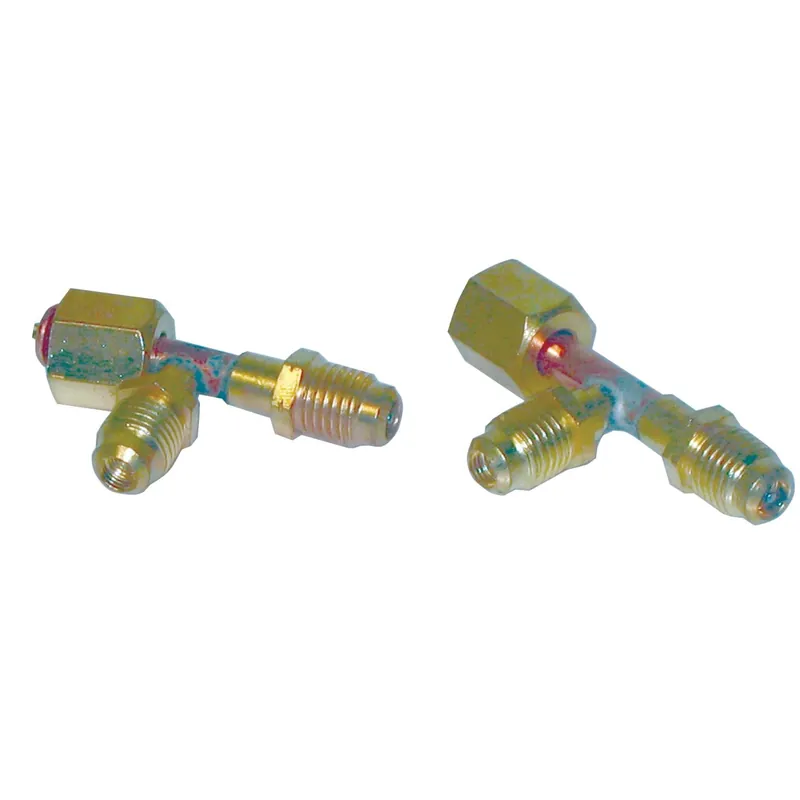 MARS 65460 Tee Connector With Valve Core 1/4 in Male Flared x 1/4 in Male Flared x 1/4 in Female Flared