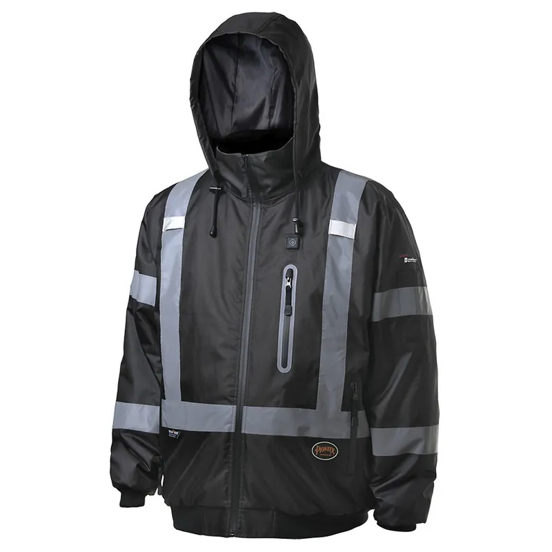 Pioneer V1210170U-L Waterproof Heated Safety Nano Bomber Jacket, Large