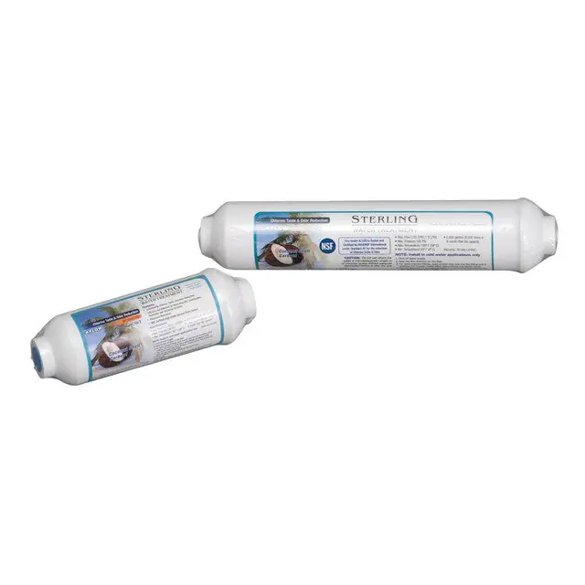 Sterling S-IC06Q Water Treatment IC Series 6 inch, 5 Micron Inline Carbon Filter with 1/4-in Quick Connection