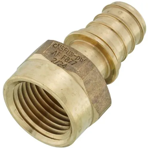 Rehau 317173 1/2 inches Everloc+ x 1/2 inches NPT Brass Female Adapter (Lead Free)