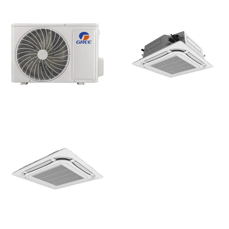 GREE Single-Zone LIV30HP230V1R-32AO+CAS30HP230V1R-32AH+GREETF06 - 30K BTU Ceiling Cassette Heat Pump System - R-32