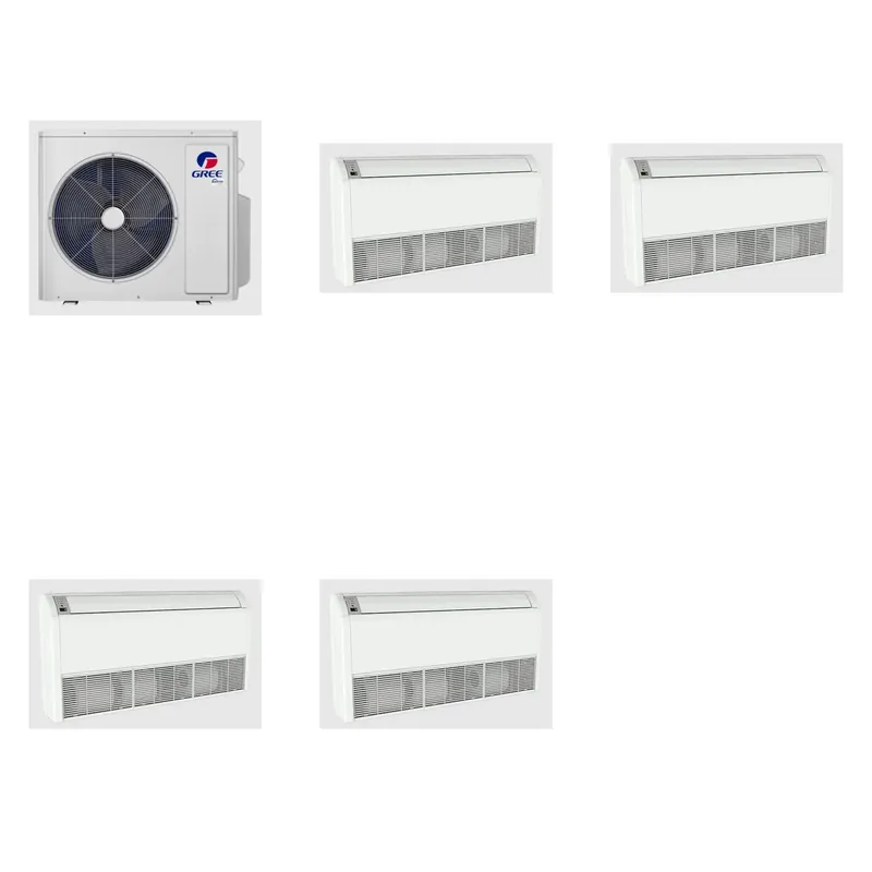 GREE 30000 BTU R-32 21 SEER2 4-Zone Ductless Mini Split Heat Pump System - 9K+9K+9K+12K