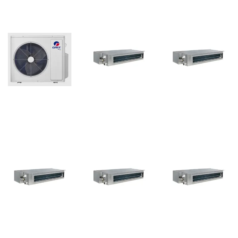 GREE 42000 BTU R-32 21 SEER2 5-Zone Ductless Mini Split Heat Pump System - 9K+9K+12K+12K+12K