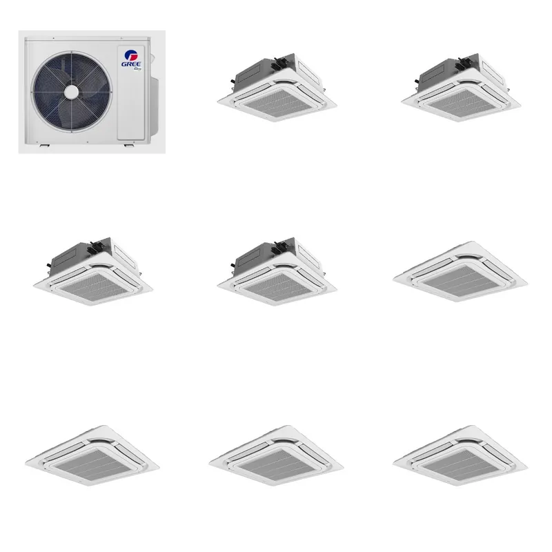 GREE 36000 BTU R-32 21 SEER2 4-Zone Ductless Mini Split Heat Pump System - 9K+9K+9K+9K