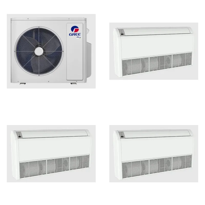 GREE 24000 BTU R-32 21 SEER2 3-Zone Ductless Mini Split Heat Pump System - 9K+9K+9K
