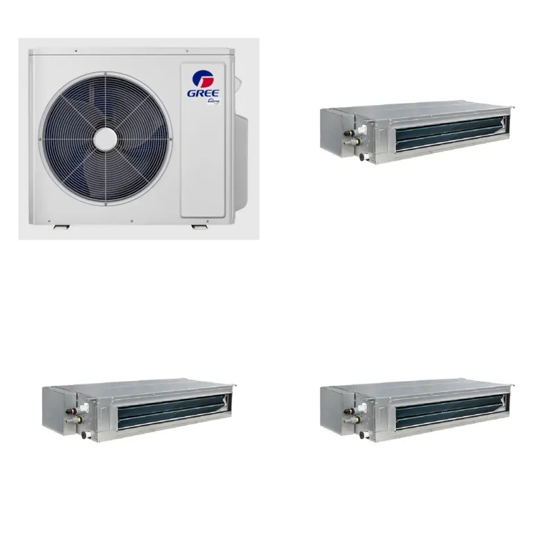 GREE 30000 BTU R-32 21 SEER2 3-Zone Ductless Mini Split Heat Pump System - 9K+9K+18K