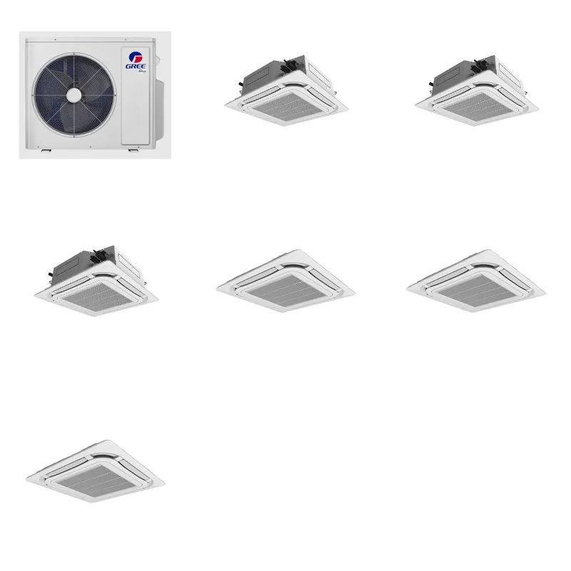GREE 24000 BTU R-32 21 SEER2 3-Zone Ductless Mini Split Heat Pump System - 9K+12K+12K