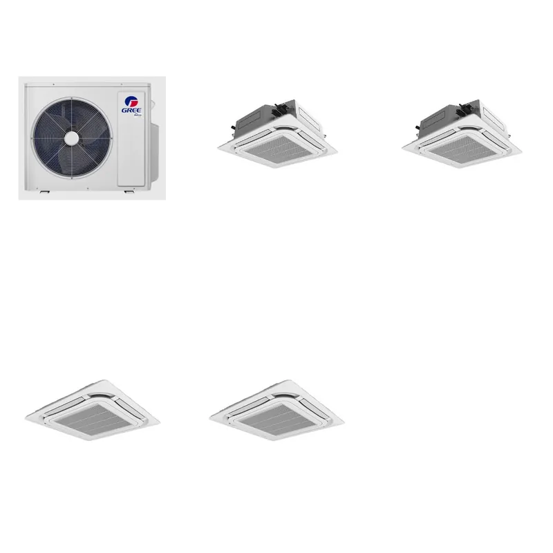 GREE 24000 BTU R-32 21 SEER2 2-Zone Ductless Mini Split Heat Pump System - 9K+12K