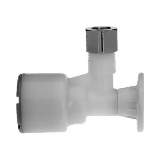 Accor F PO5-3 (XF) Push-On X Compression Flowtite Angle Stop With Escutcheon