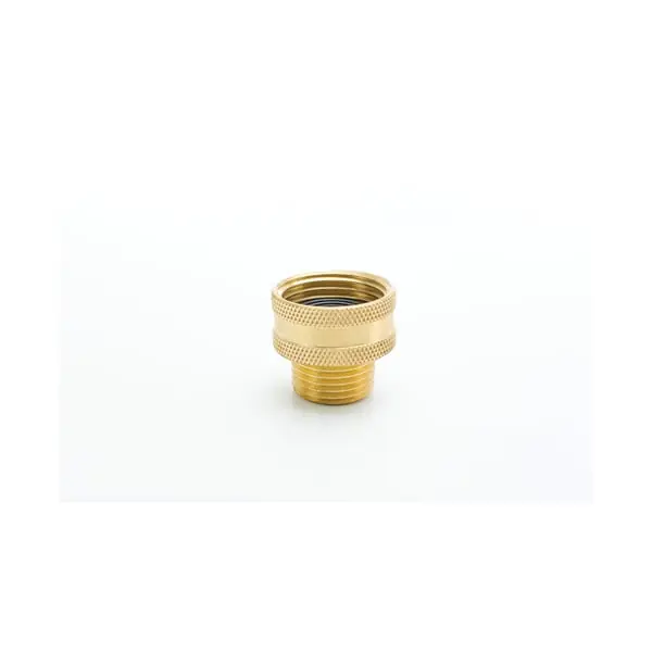 Pasco 2154 Brass Hose To Pipe Adapter 3/4 inches Female Hose Thread Swivel 1/2 inches Male Pipe Thread