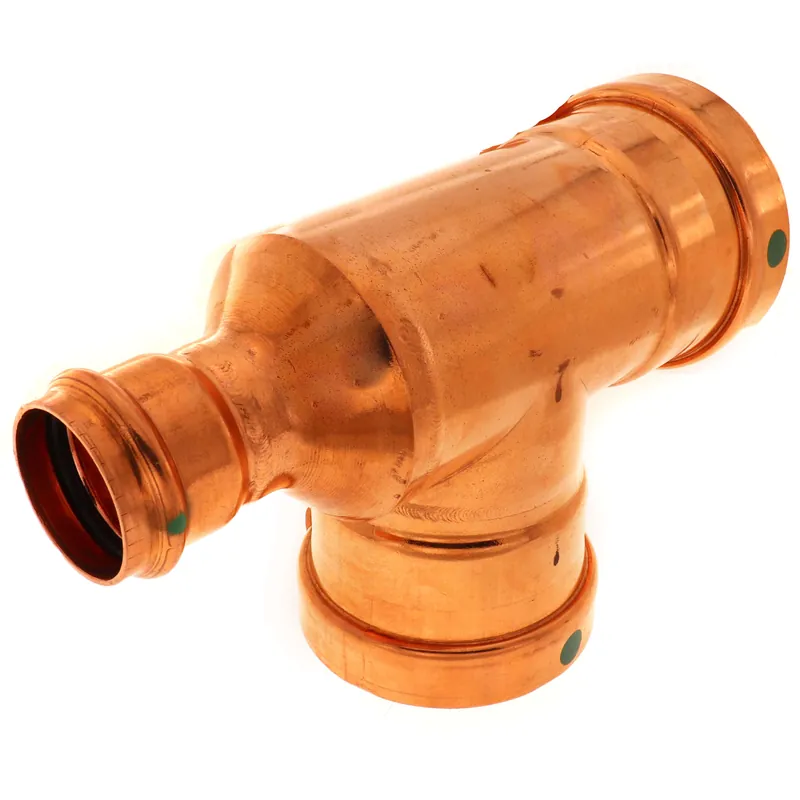Viega 20694 ProPress 0918XL Copper Tee, With Smart Connect & EPDM Sealing, PxPxP, 2-1/2 inchesx1-1/4 inchesx2-1/2 inches