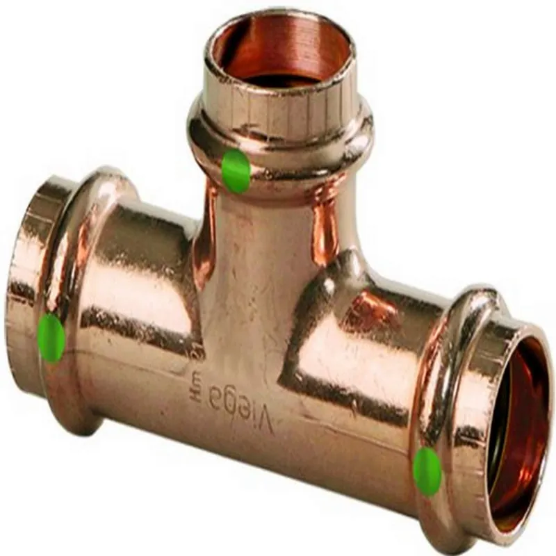 Viega 94767 ProPress Zero Lead Copper Tee 1-Inch by 1/2-Inch by 1-Inch P x P x P