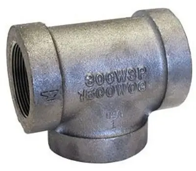Anvil 310515606 Straight Tee, Malleable Iron, Black 1/4 in