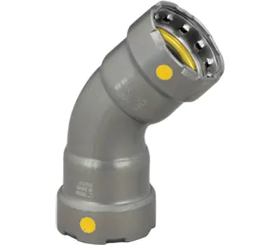 Viega 25241 MegaPressG® 6626 Series 45 deg Elbow, 1 in Press x 1 in Press