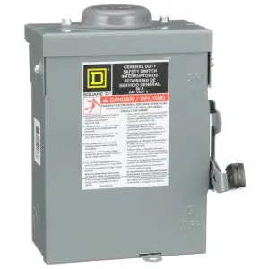 Graybar DU322RB General Duty Disconnect, Non Fusible, 60A 120/240V, 3P3W