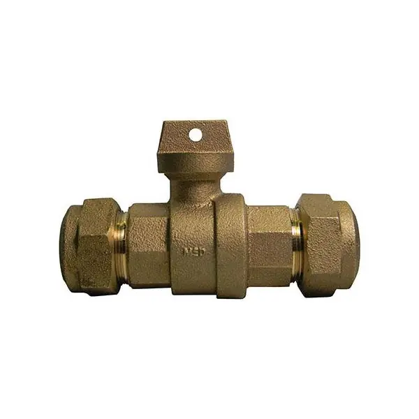 A Y Mcdonald 76100Q Lead-Free Ball Style Curb Stop Valve 2 inches x 2 inches