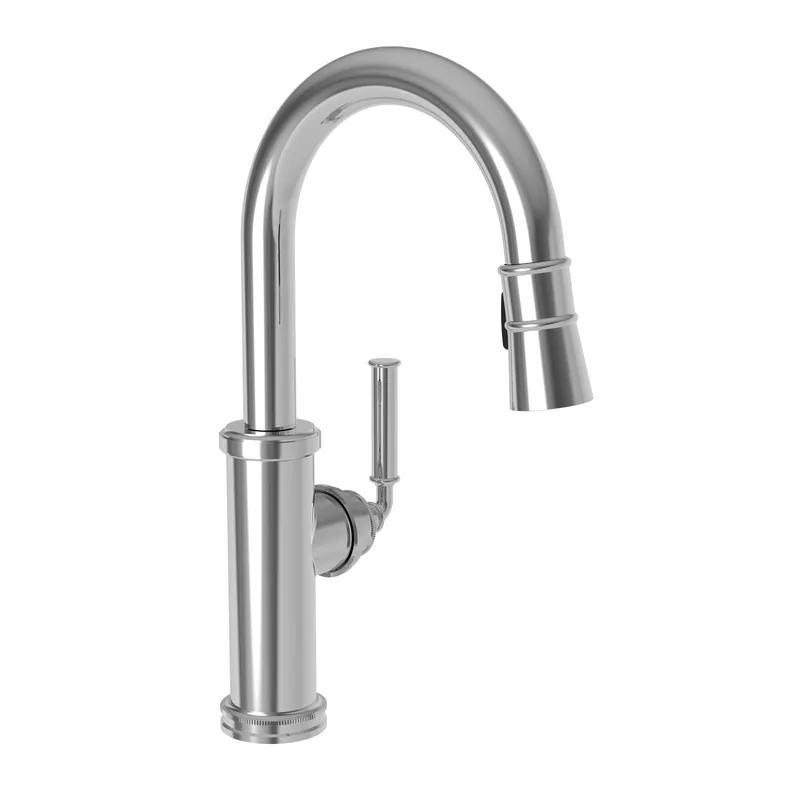 Newport Brass 2940-5223/26 Bar Faucet Taft 1 Lever ADA Polished Chrome Pull Down Swivel Brass Spout Height 8-1/6 Inch 1.8 Gallons per Minute
