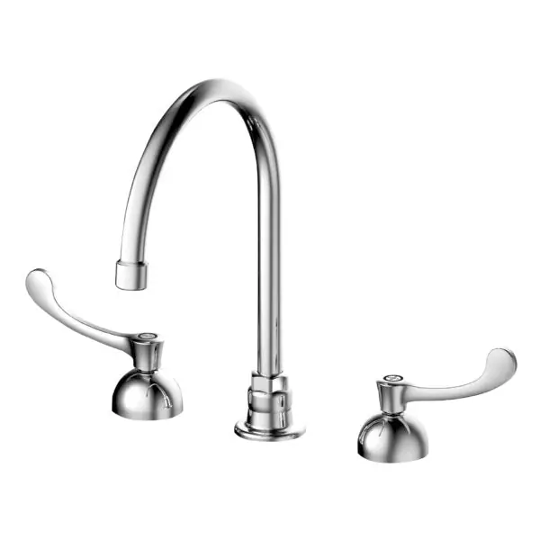 Compass Manufacturing 192-6635 Two Handle Gooseneck Commercial Kitchen Faucet