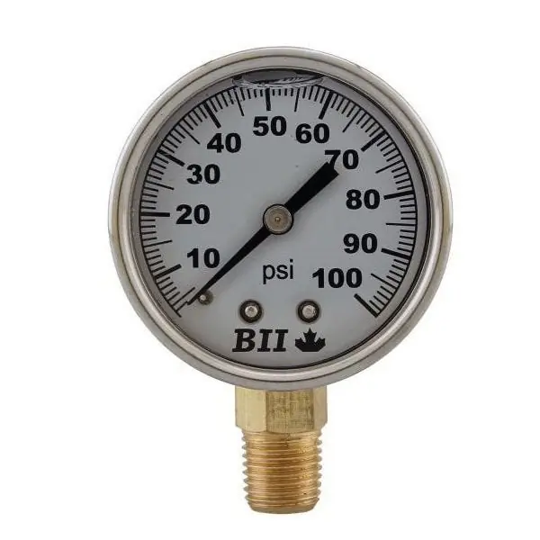 Boshart PG-100-GNL 2 inches glycerine filled pressure gauge 0-100