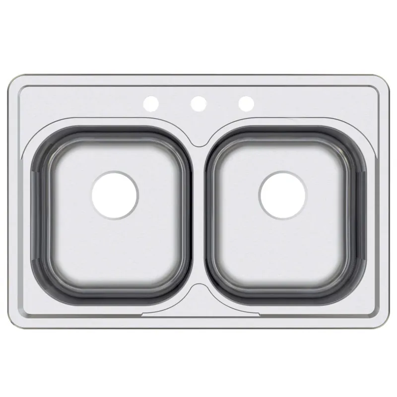 Compass Manufacturing 482-6507 Stainless Steel 33 inches x 22 inches Rear drain Top-Mount ADA Sink