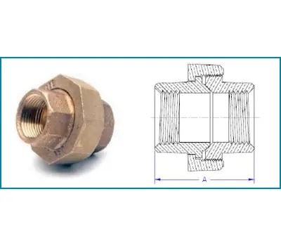 Matco-Norca B-UN08LF Lf Brass Union 2 inches