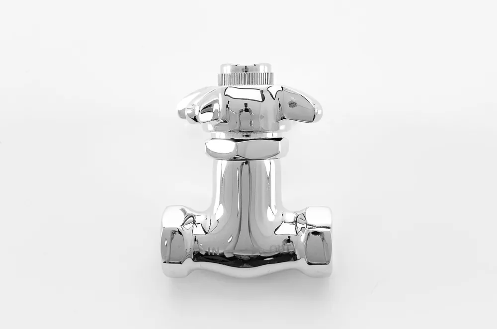 Pasco 2192 1/2 inches, FPT x FPT, Chrome Plated Brass, Spring Handle, Self-Closing, Water Valve