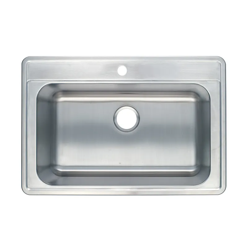 Compass Manufacturing 482-7544 ADA Top-Mount Large Single Bowl Rear Drain Sink