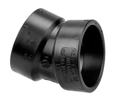 Nibco 5808 hub ABS 22-1/2-degree elbow