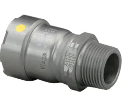 Viega 25111 MegaPressG® 6611 Series Tube Adapter, 1 in Press x 1 in MNPT