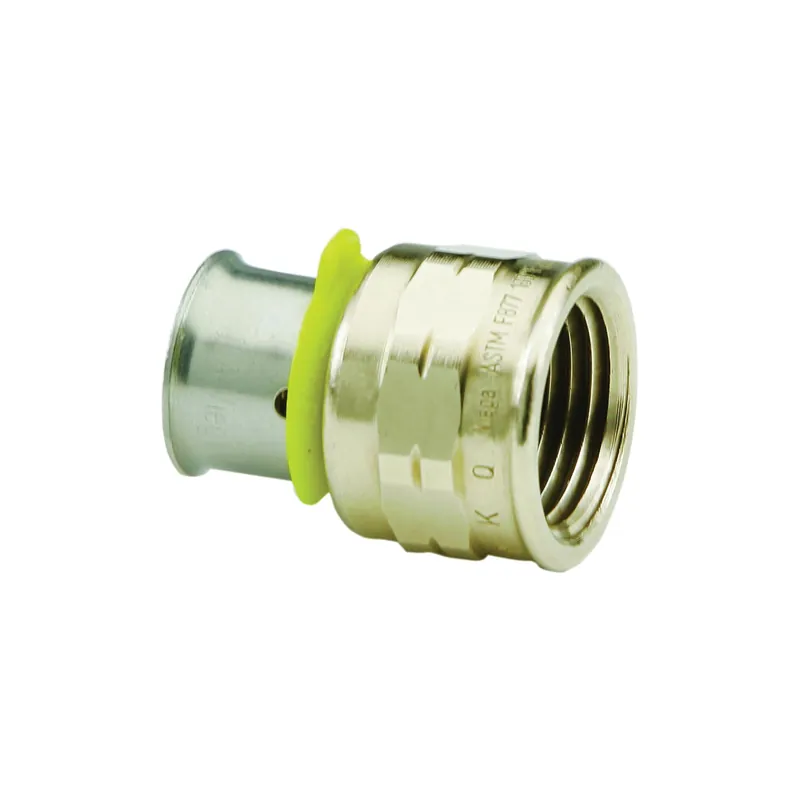 Viega 91525 Zero Lead Bronze 1/2 inches PEX Press x 3/4 inches F NPT Adapter w/ Attached Sleeve