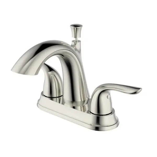 Compass Manufacturing 192-7129 Noble Two Handle High Arc Bathroom Faucet with Brass Pop-Up Drain