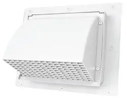 Builder's Best WC401S Heavy Duty Plastic Wall Cap 4 inches with Damper & Screen