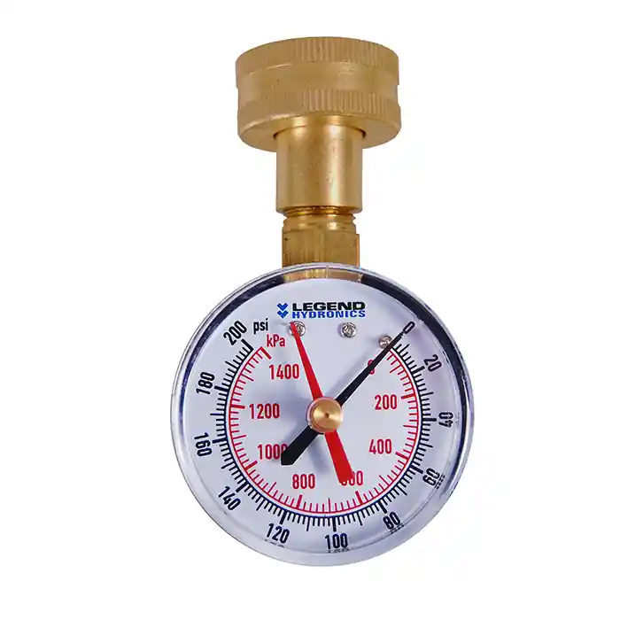 Legend Valve 800-660 T-820 GHT Water Pressure Test Gauge 3/4 inches