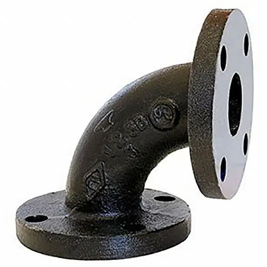Anvil 0306001603 Fig 801 90 Degree Straight Pipe Elbow, 6 in, Flange, SCH 40/STD, 125 lb