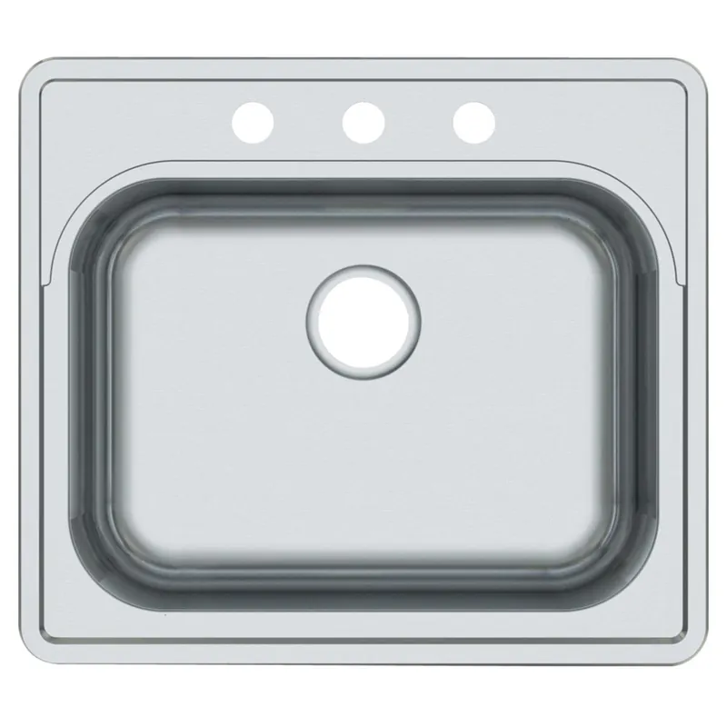 Compass Manufacturing 482-6509 Stainless Steel 25 inches x 22 inches Rear Drain Top-Mount ADA Sink
