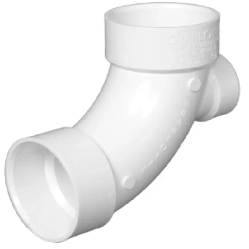 Charlotte Pipe PVC 00305 0800 DWV Long Sweep 90° Elbow with High Heel Inlet (All Hub)