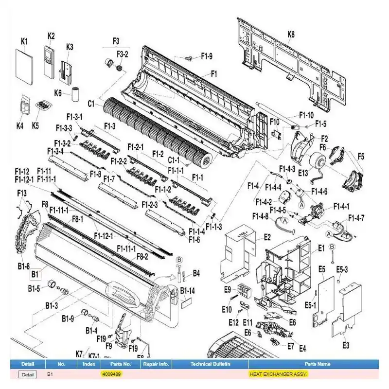 Daikin 4009489 Heat Exchanger Assy
