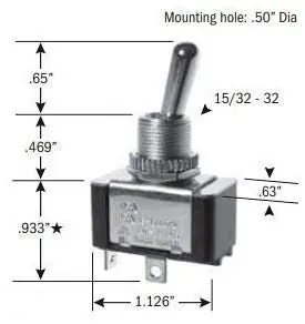 Selecta SS256L-BG Toggle Switch 15A 125V